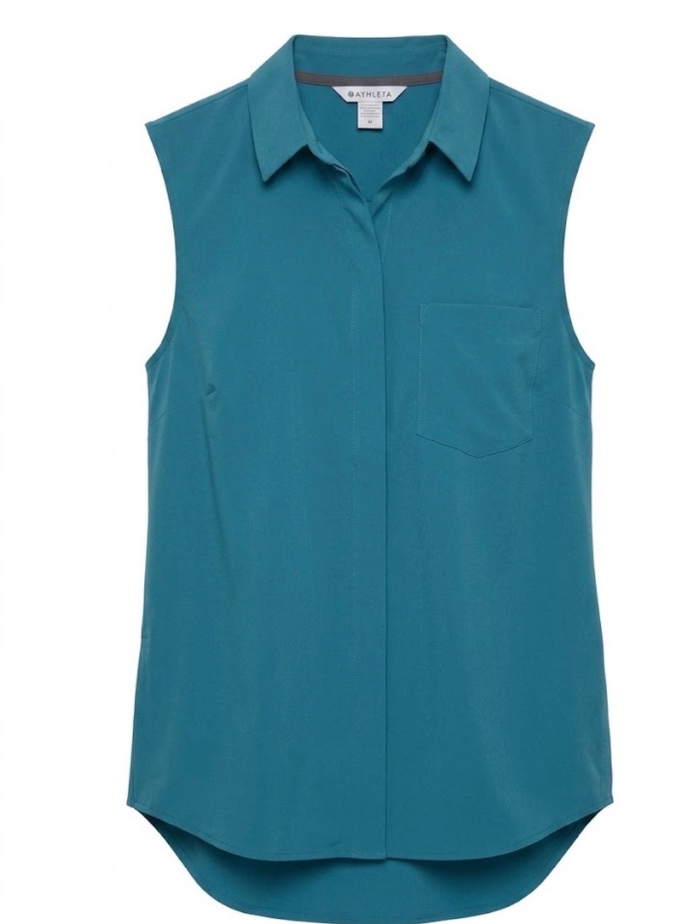 Athleta Sleeveless Button Down Blouse Teal Size M